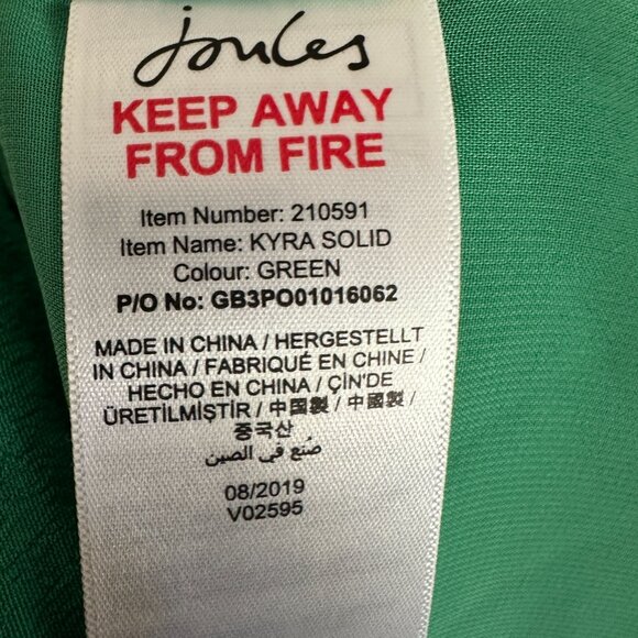 Joules Kyra Solid V Neck Blouse in Green - Picture 5 of 8